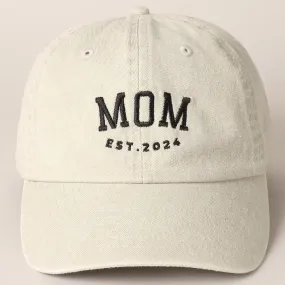 Mom Est. 2024 Embroidered Baseball Cap