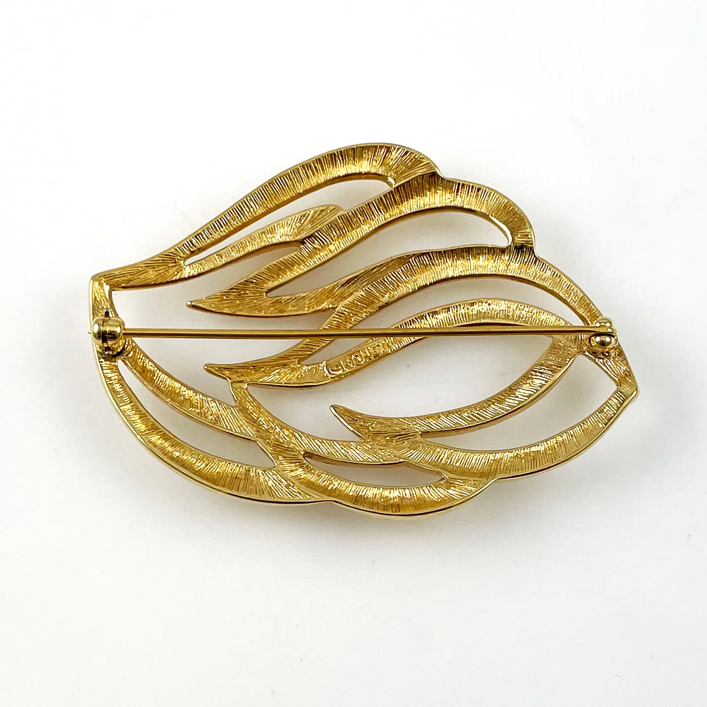 Monet Large Gold Leaf Brooch