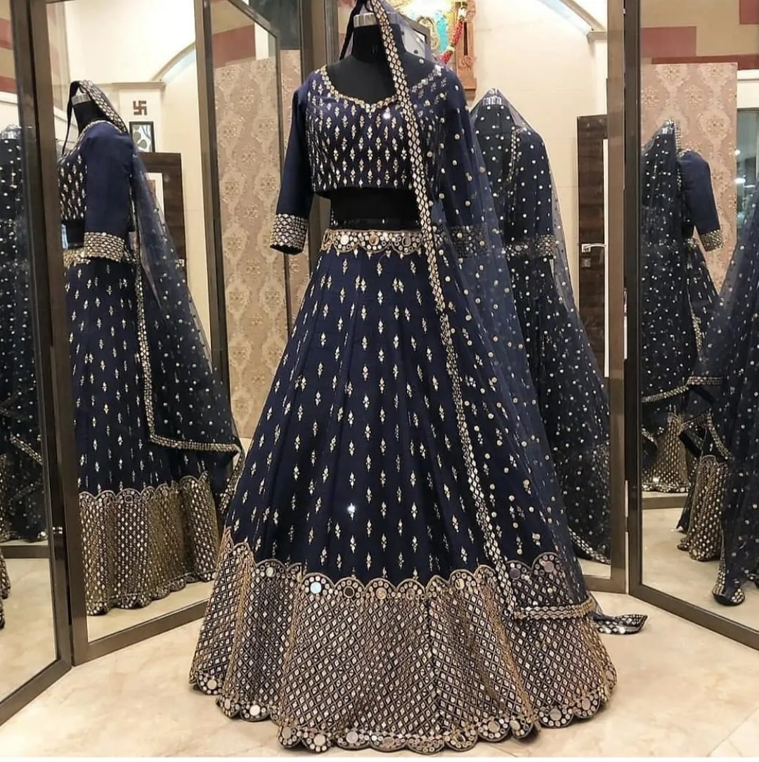 NAVY-BLUE-MIRROR-EMBROIDERED-TAFFETA-DESIGNER