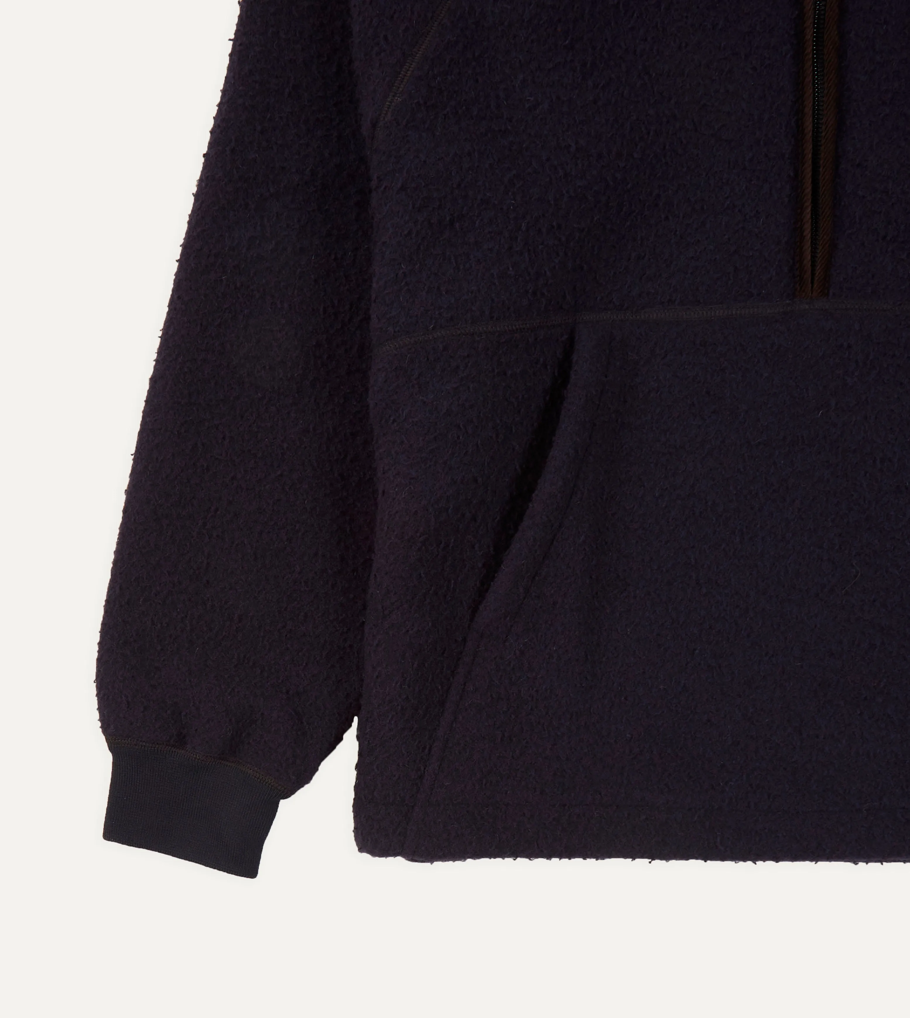 Navy Casentino Wool Half-Zip Pullover Fleece