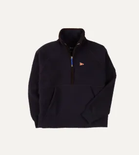 Navy Casentino Wool Half-Zip Pullover Fleece