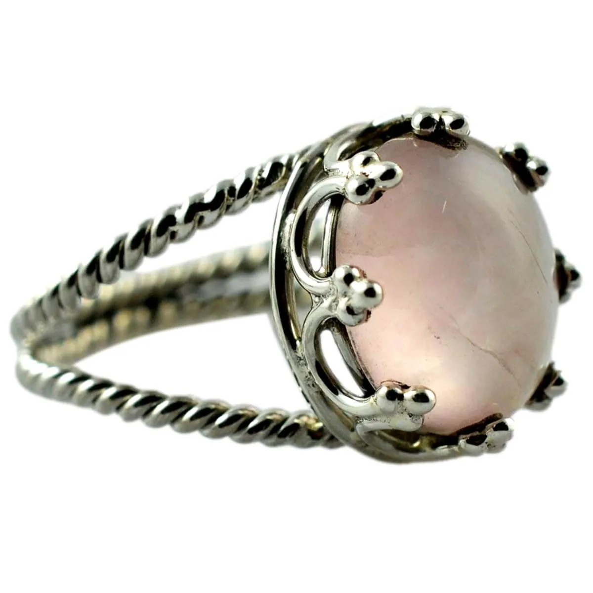 Navya Craft 925 Solid Sterling Silver Rose Quartz Handmade Women Ring