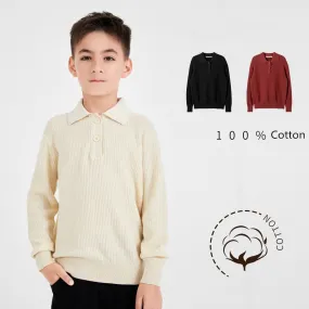 New Boys Sweater Solid Color Knitwear