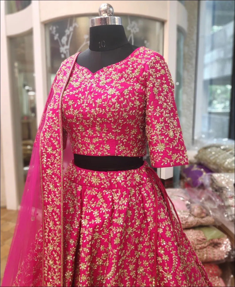 NEW-DESIGNER-SILK-PINK-BEAUTIFUL-LEHENGACHOLI