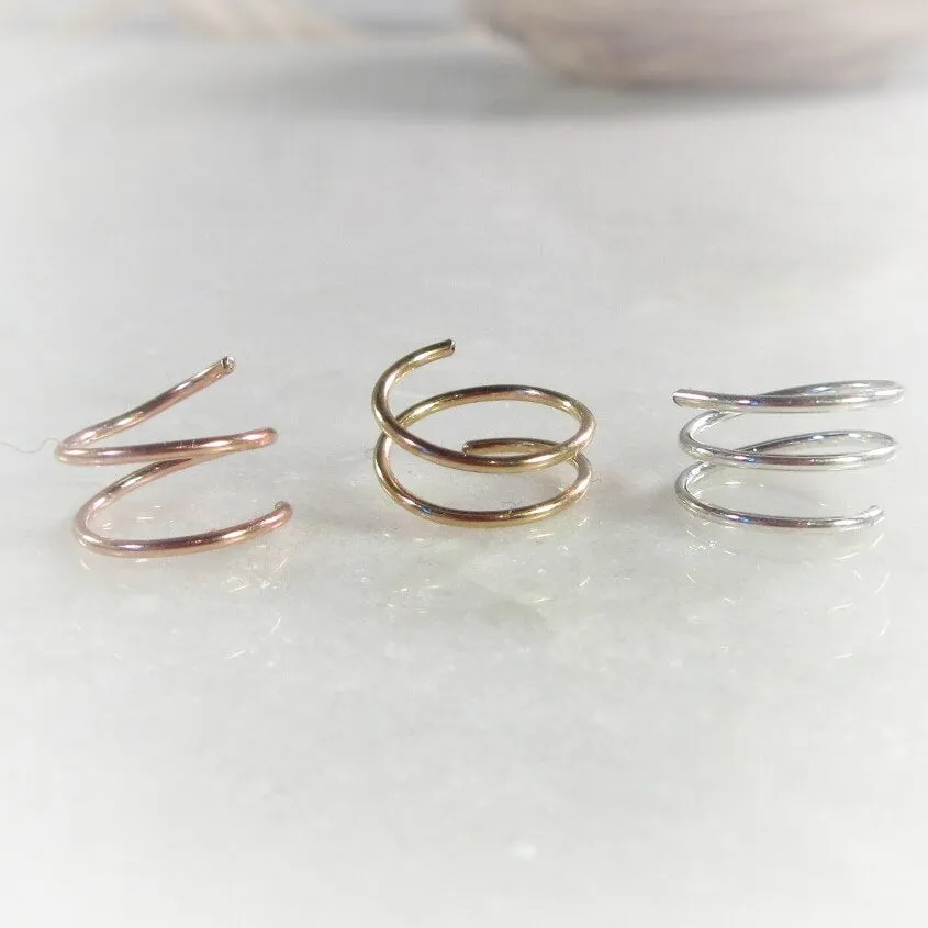 Nose Ring Double Endless Plain - Choose Your Metal, Choose Your Size