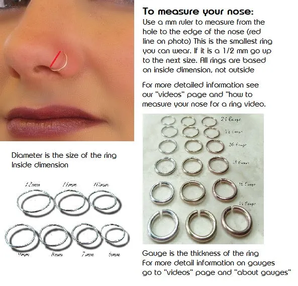 Nose Ring Double Endless Plain - Choose Your Metal, Choose Your Size