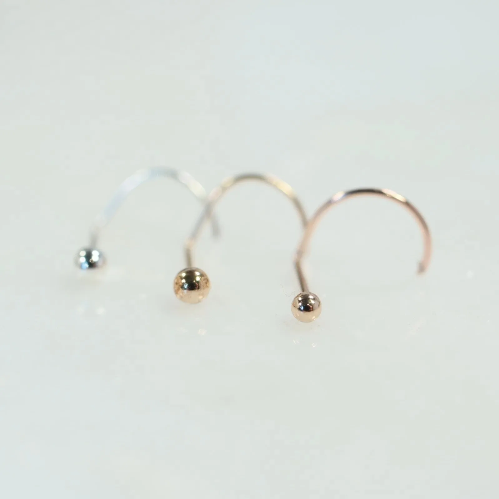 Nose Stud Ball 1mm Choose Your Style and Metal