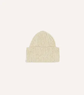 Oatmeal Donegal Ribbed Merino Knit Cap