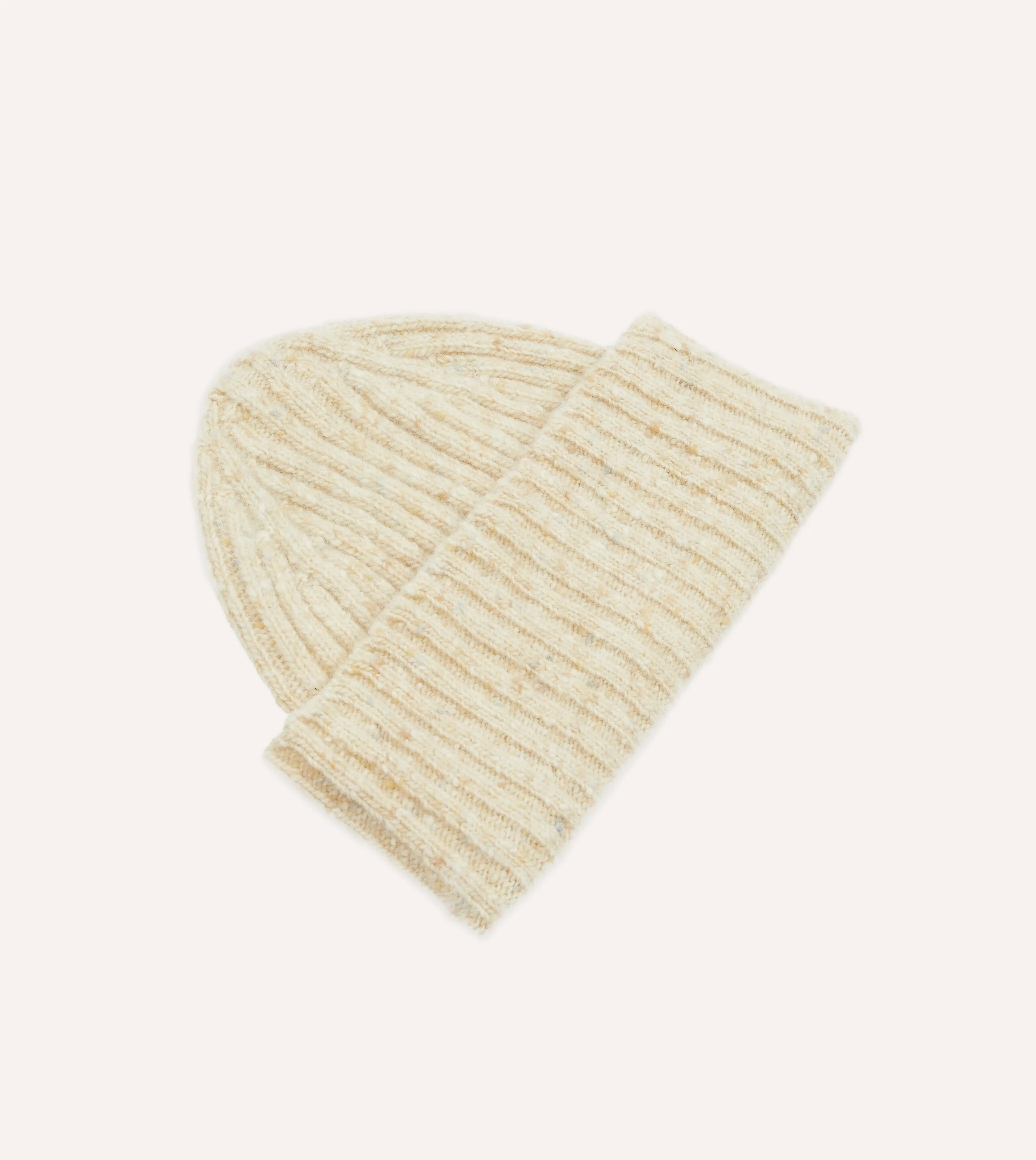 Oatmeal Donegal Ribbed Merino Knit Cap