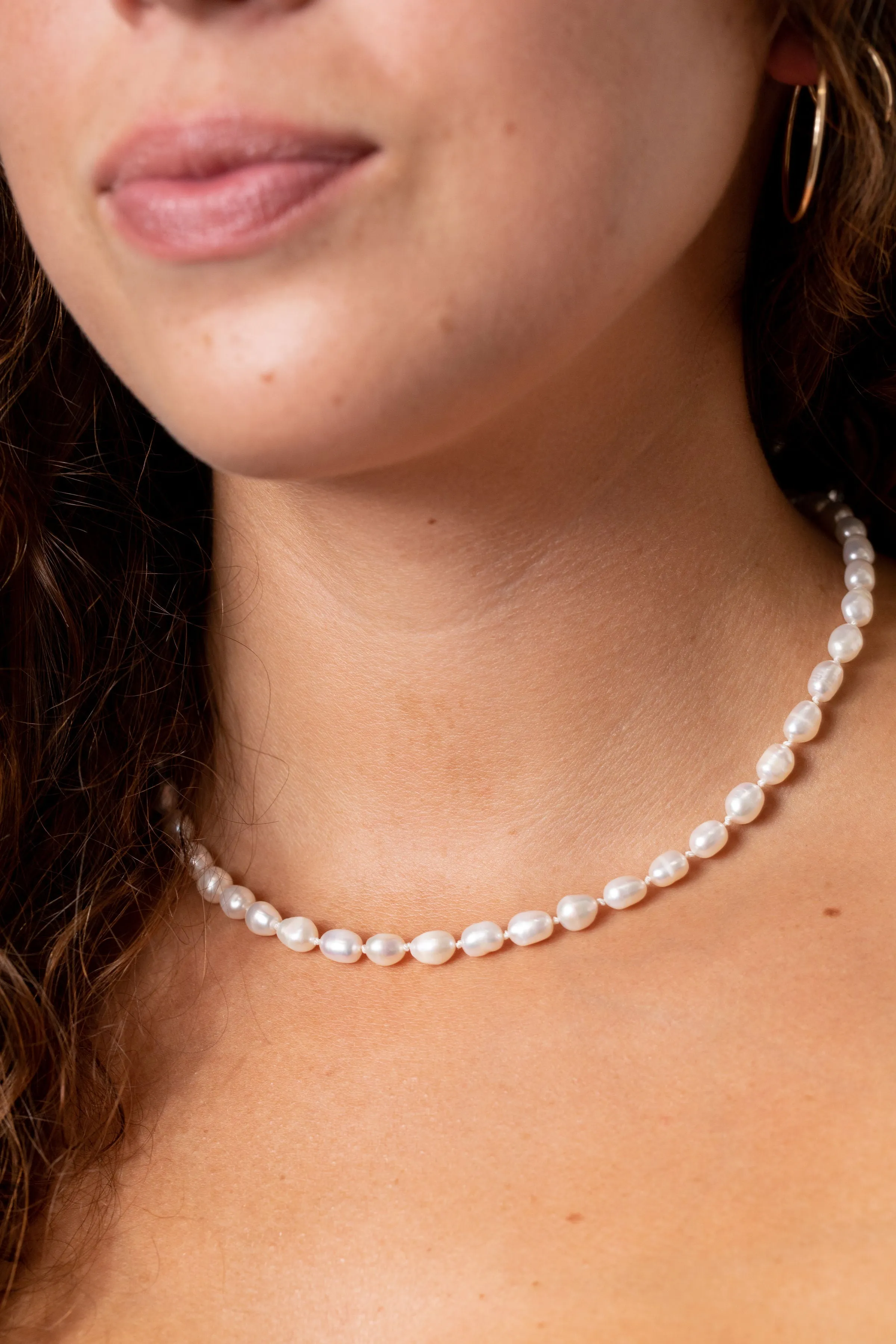 Pearl Necklace with Filigree Clasp