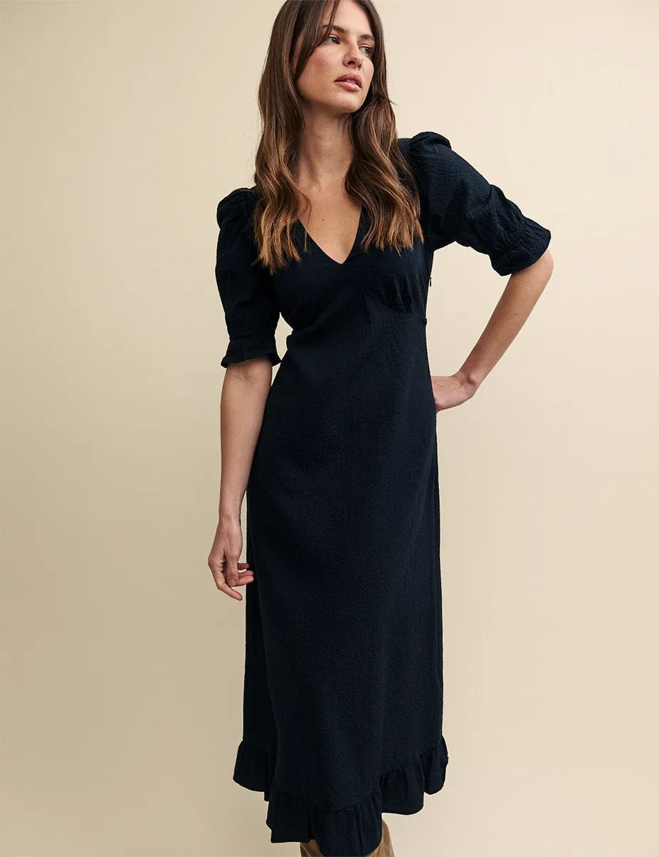 Petite Black Delilah Midi Tea Dress