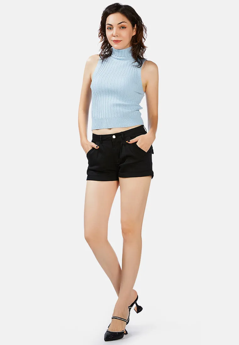 Pleated Flap Pocket Shorts By Ruw