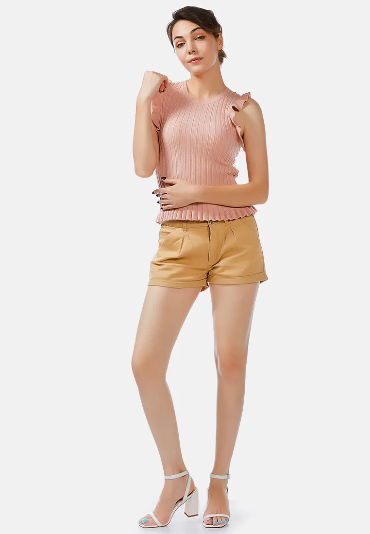 Pleated Flap Pocket Shorts By Ruw