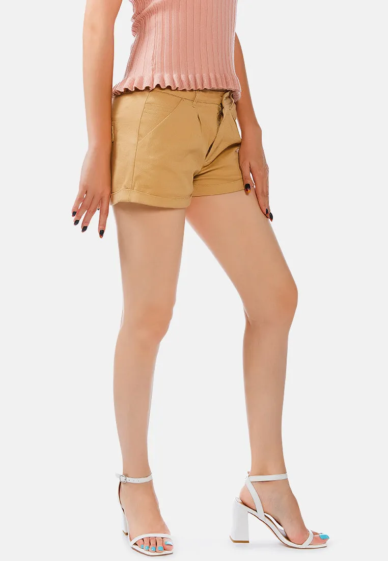 Pleated Flap Pocket Shorts By Ruw