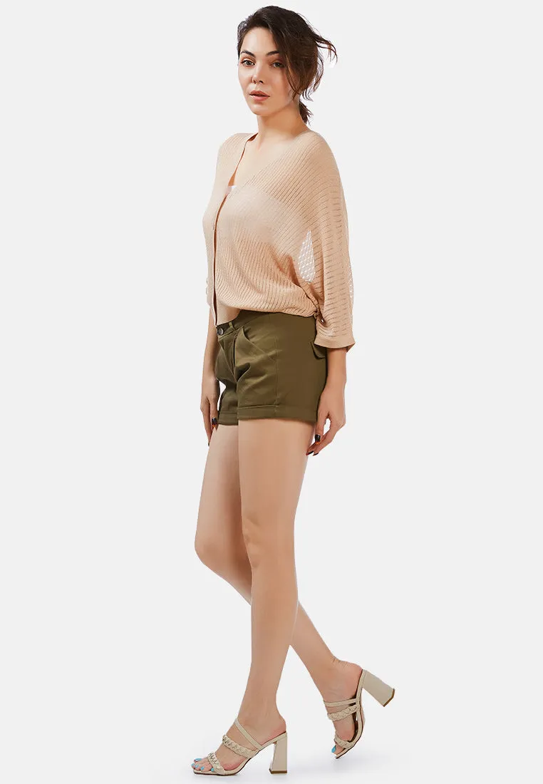 Pleated Flap Pocket Shorts By Ruw