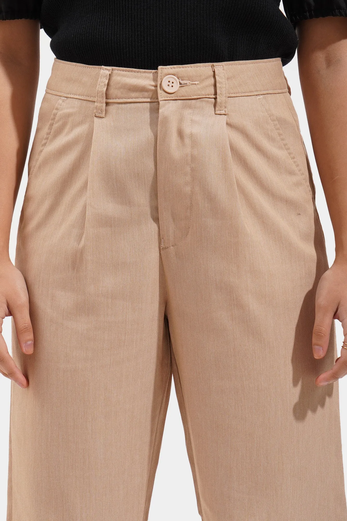 Pleated Slim Fit Cozy Pants