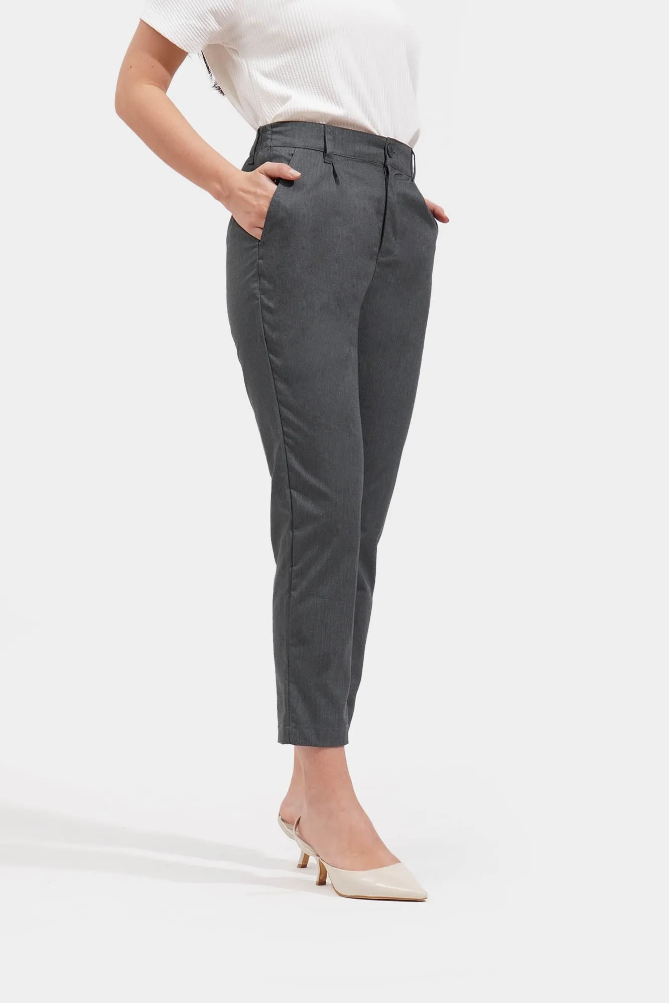 Pleated Slim Fit Trousers