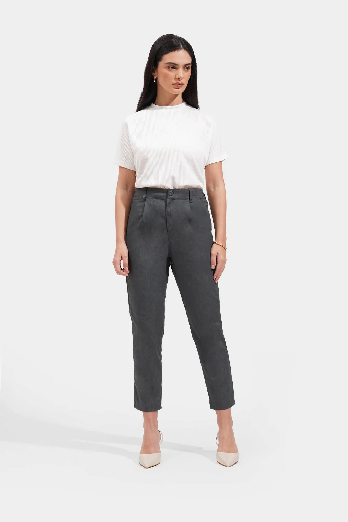 Pleated Slim Fit Trousers