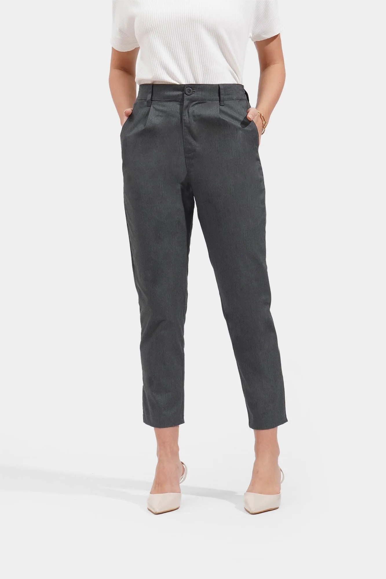 Pleated Slim Fit Trousers