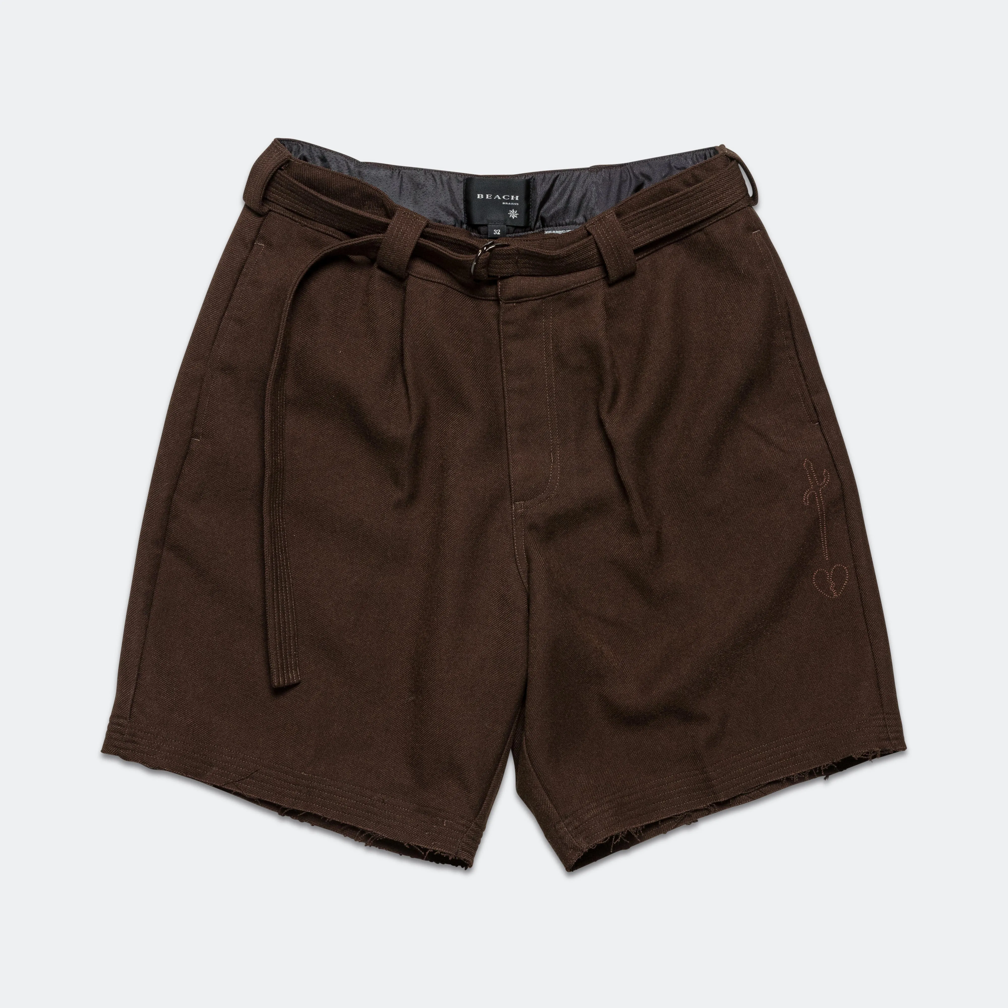 Pleated Suit Short - Brown