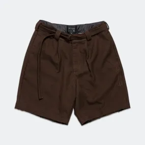 Pleated Suit Short - Brown