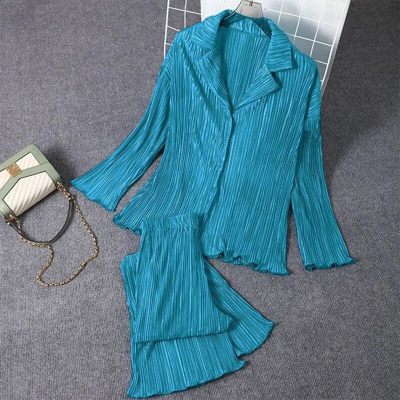 Pleated Women's Shirt Trousers