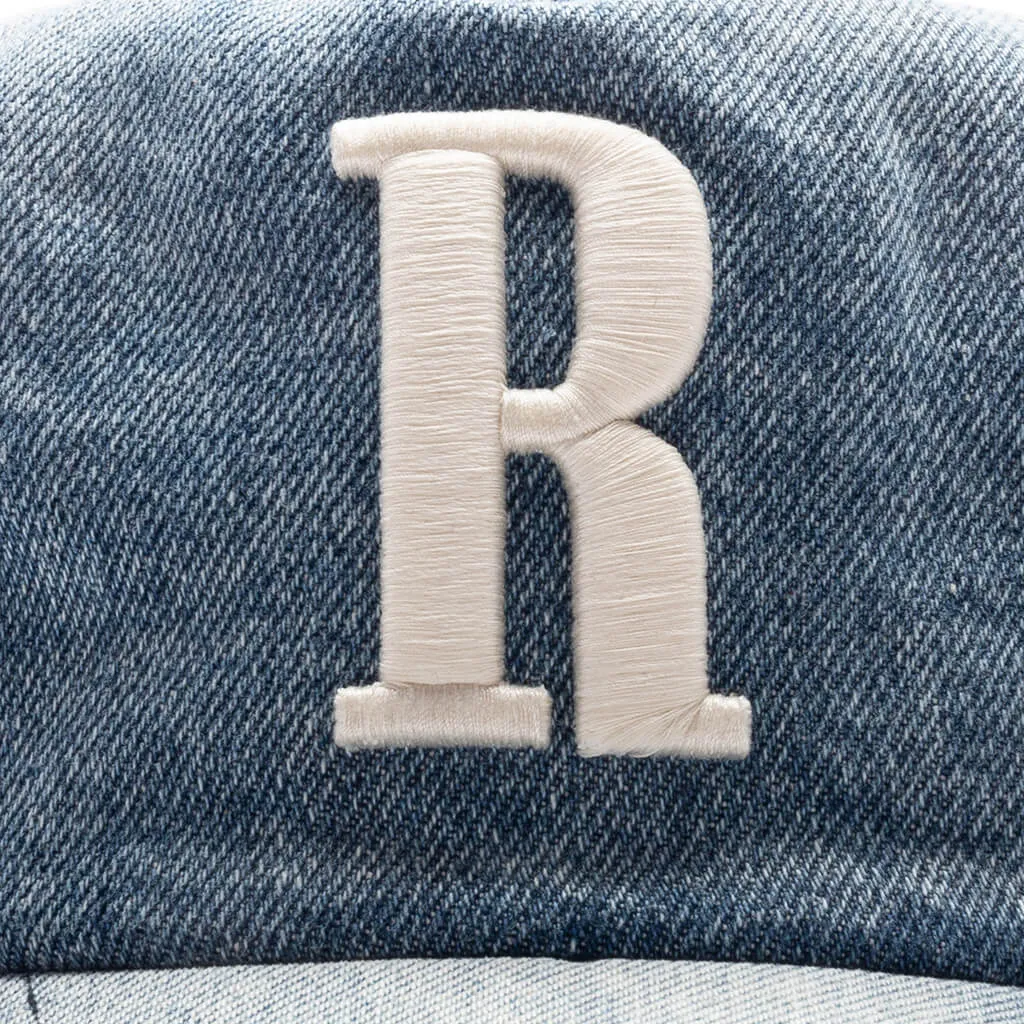 R Logo Light Denim Hat - Blue