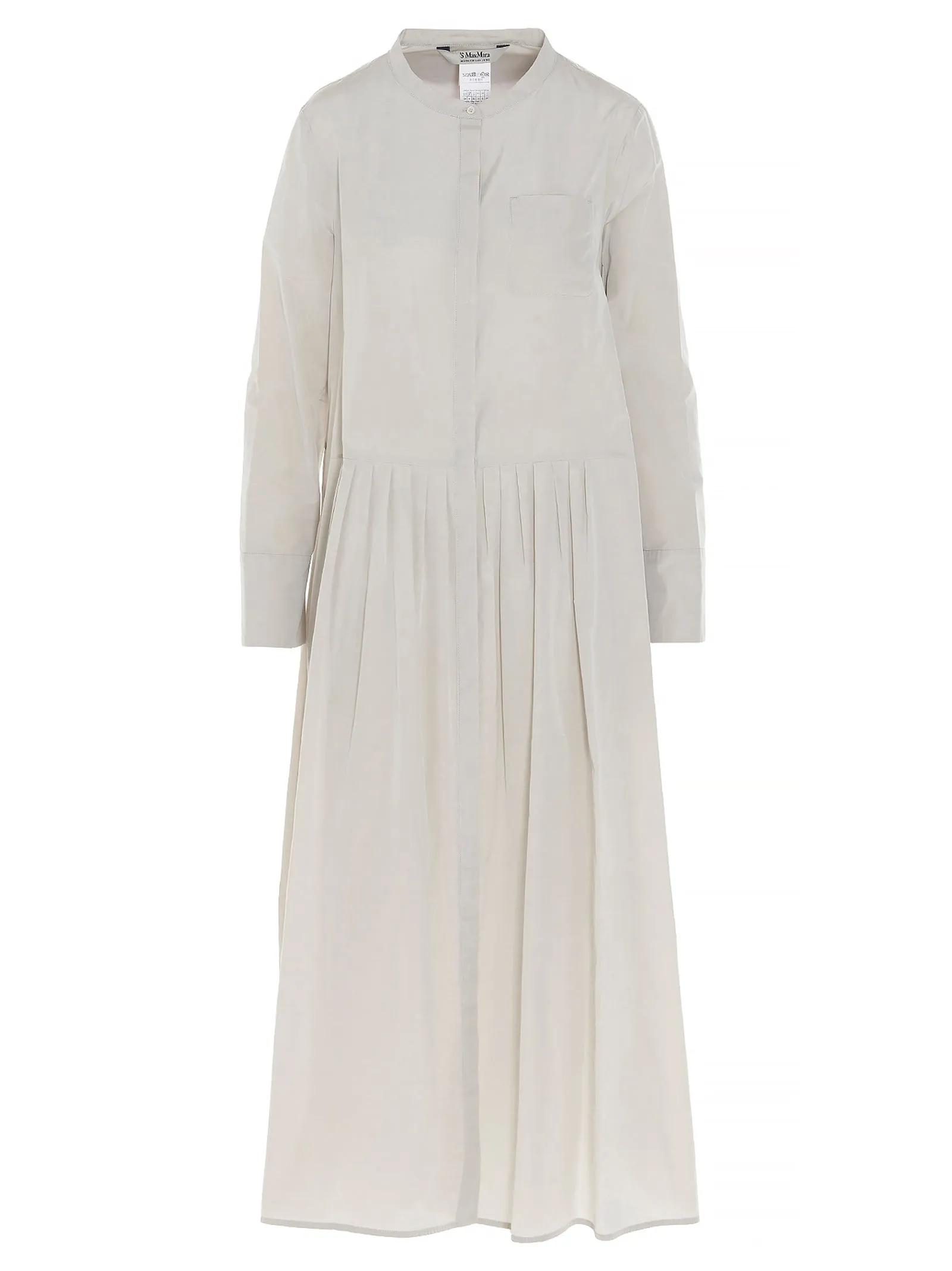 'S Max Mara Round Neck Pleated Dress