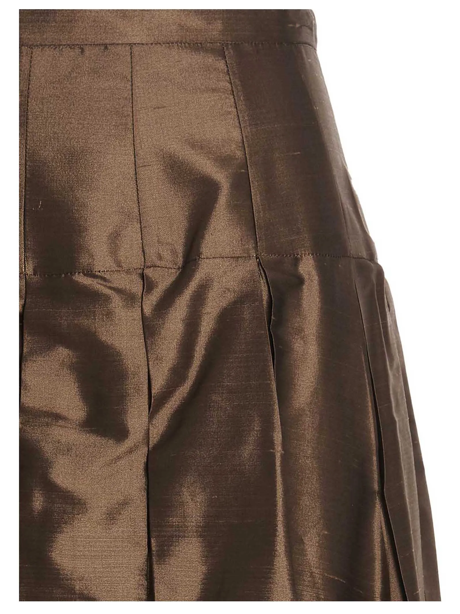 'S Max Mara Sewn Pleated Shantung Skirt