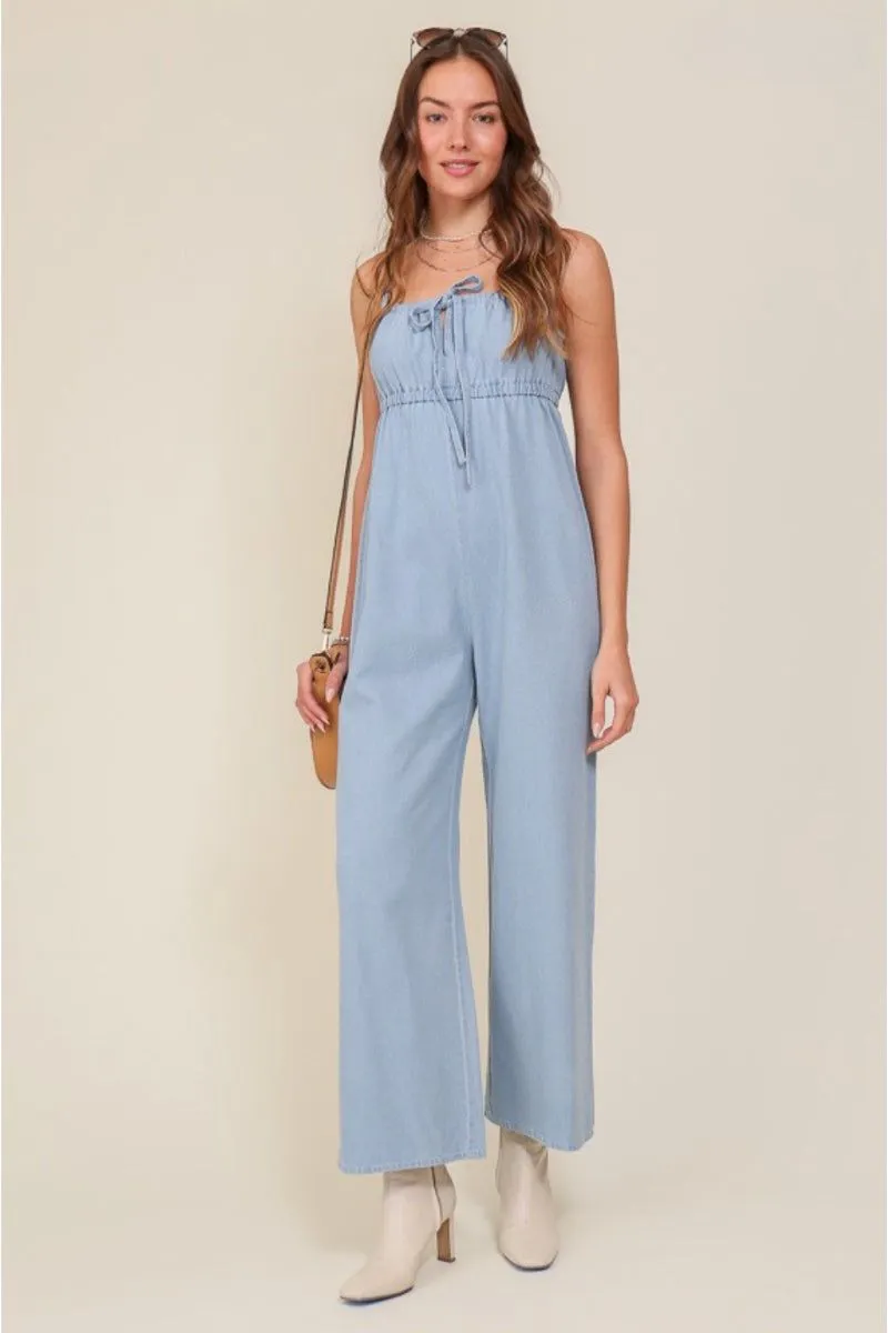 Sleeveless Denim Jumpsuit