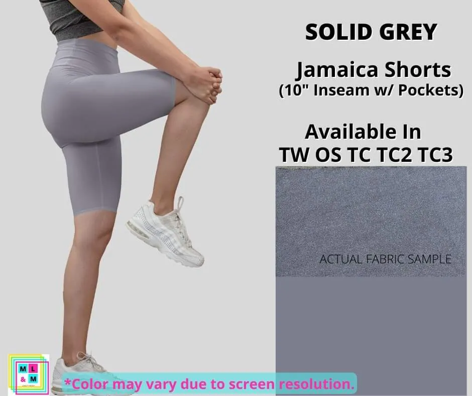 Solid Grey 10 Jamaica Shorts