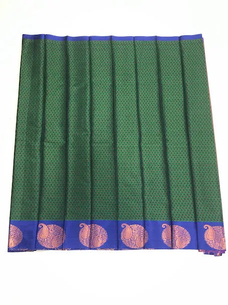 Stunning Green Colored Art Silk Saree With Butta Motifs Design And Rich Pallu