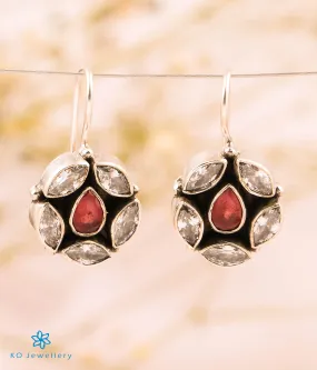 The Pramud Silver Gemstone Earrings (Red/White)