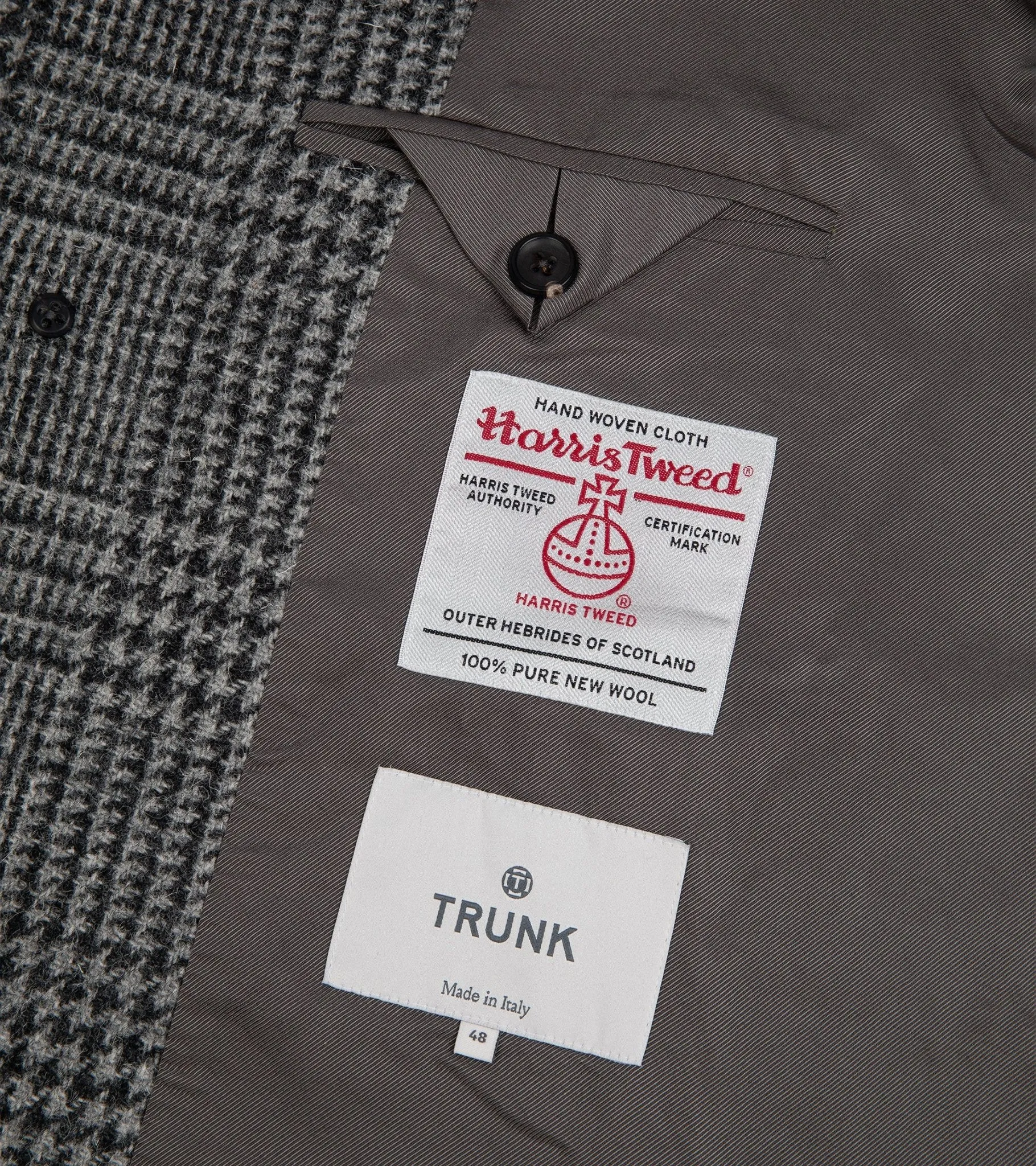 Trunk Devonshire Prince of Wales Harris Tweed Overcoat: Grey