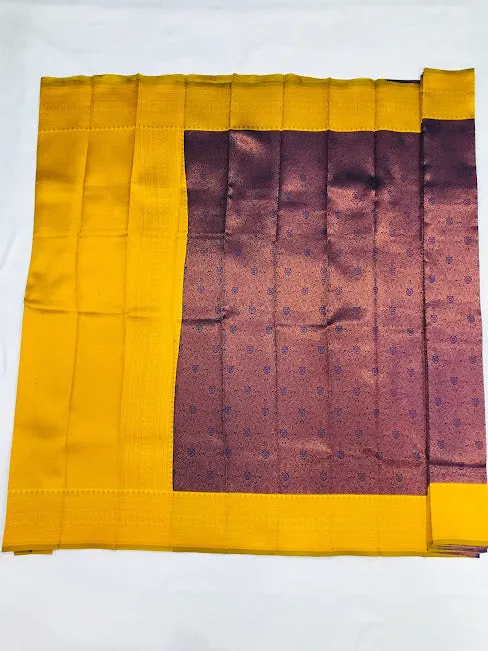 Wonderful Violet Color Art Silk Saree With Butta Motifs And Contrast Rich Pallu